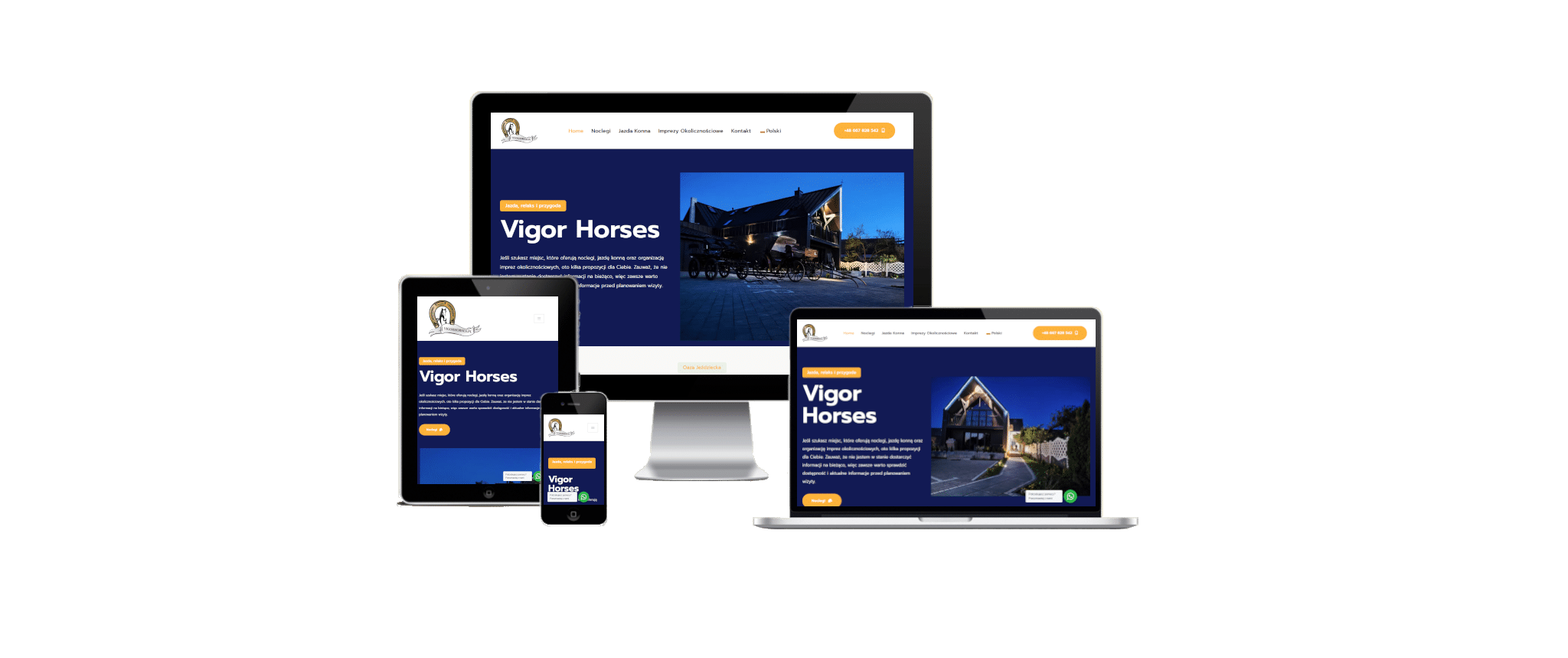 Strona internetowa Vigor Horses wykonana przez agencję SEO creationX – projekt responsywny i pozycjonowanie stron Gorzów.